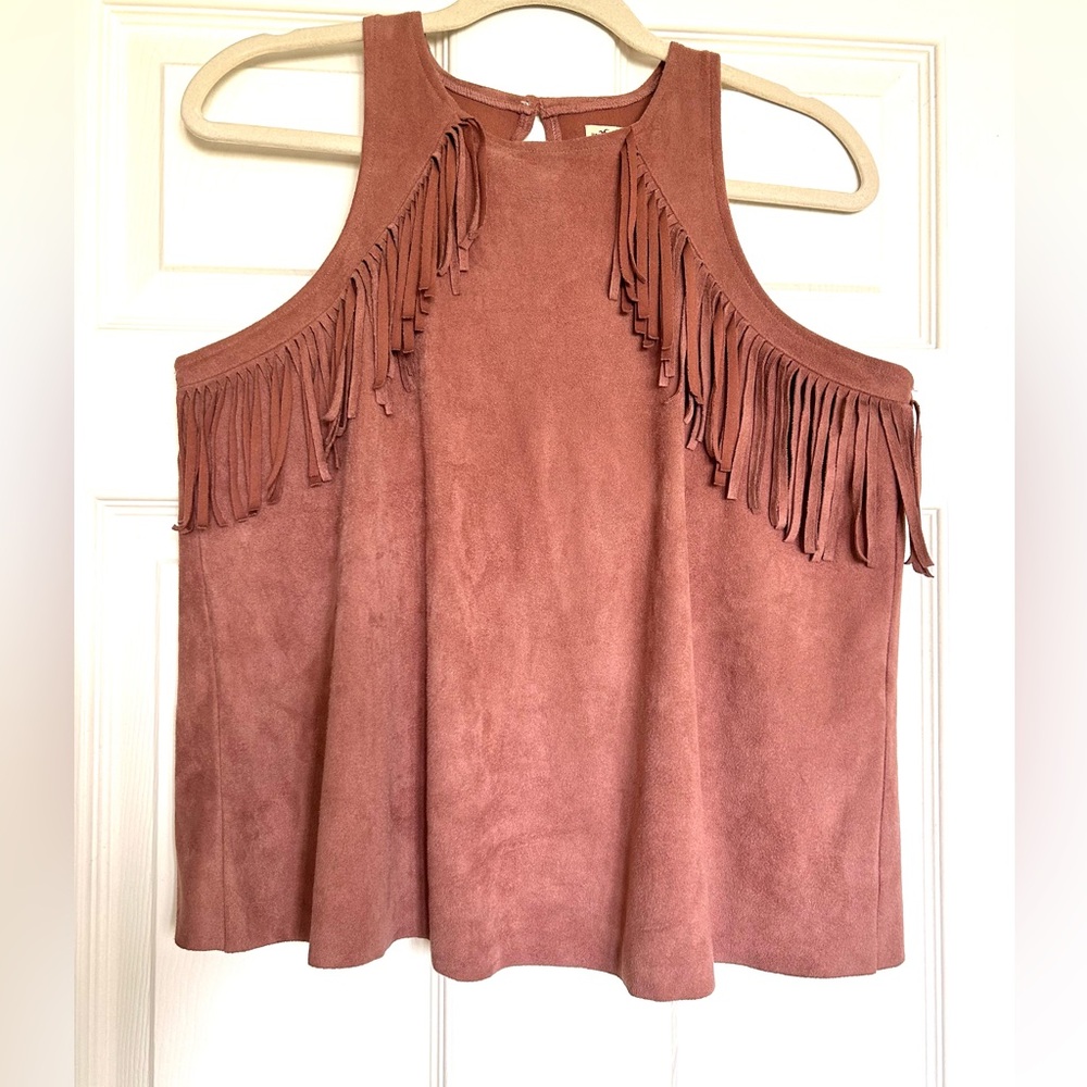 Faux suede Hollister cowgirl blouse